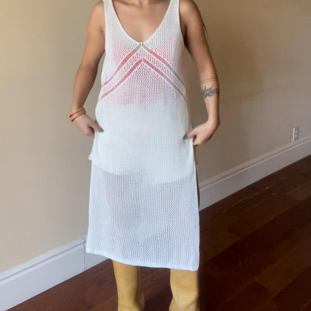 White Mesh Swim Cover-Up
